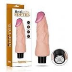 LoveToy REAL SOFTEE Vibrating Dildo 7" – Zboží Mobilmania