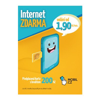 MOBILCZ MOBIL.CZ Předplacená karta s kreditem 200Kč – Zboží Živě