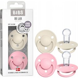 Bibs De Lux silikon Ivory baby pink 2 ks