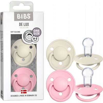 Bibs De Lux silikon Ivory baby pink 2 ks