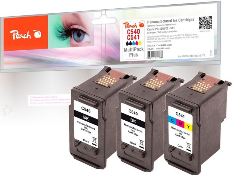 Peach Canon PG-540/CL-541, MultiPack Plus, 3x13 ml kompatibilní CMYK ...