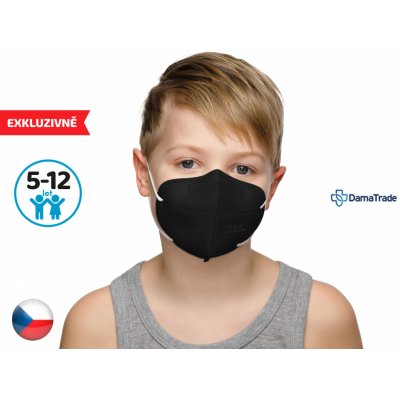 Dama Trade respirátor FFP2 vhodný pro děti černý 10 ks – HobbyKompas.cz