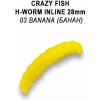 Návnada a nástraha Crazy Fish Trout Baby H-Worm Inline MF Sinking 2,8 cm 03 Banana Kreveta 20 ks