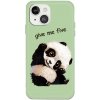 Pouzdro a kryt na mobilní telefon Apple Pouzdro AppleMix Apple iPhone 13 - roztomilá panda - gumové - zelené