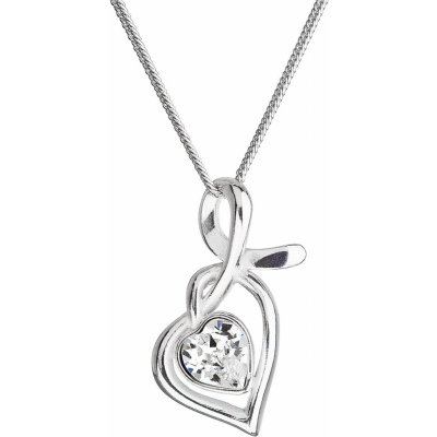 Swarovski Stříbrný náhrdelník bílé srdce 32071.1 Crystal – Zboží Dáma