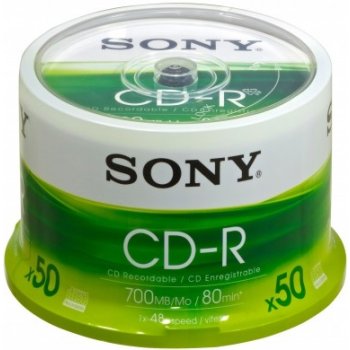 Sony CD-R 700MB 48x, spindle, 50ks (50CDQ80SP)