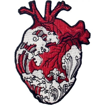 Nažehlovací nášivka Vlny rozbouřeného srdce 6,5 x 8,8 cm – Hledejceny.cz
