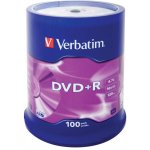 Verbatim DVD+R 4,7GB 16x, spindle, 100ks (43551) – Zboží Živě