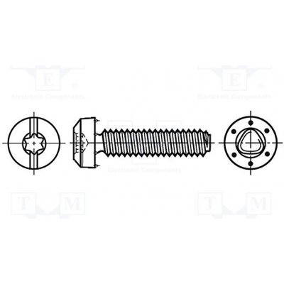BOSSARD 3646073 Vrut; do kovu; 3x12; Hlava: válcová; plochá,Torx®; TX10,0,6mm – Hledejceny.cz