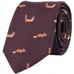 BUBIBUBI Vínová kravata s liškami – Zboží Mobilmania