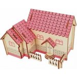Woodcraft Dřevěné 3D puzzle Fialový dům 20 ks – Zboží Dáma