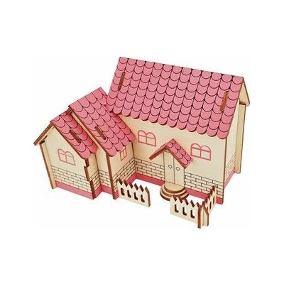 Woodcraft Dřevěné 3D puzzle Fialový dům 20 ks