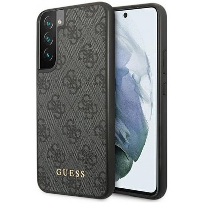 Pouzdro GUESS Originální čelní Samsung S22 Plus 4G kovové zlaté logo / šedé – Zbozi.Blesk.cz