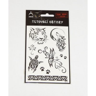 Černé tetovací obtisky tygřice – Zboží Dáma