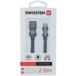 Swissten 71523302 USB 2.0 typ A na Lightning, USB 2.0, zástrčka A - zástrčka Lightning, opletený, 2m, šedý – Hledejceny.cz