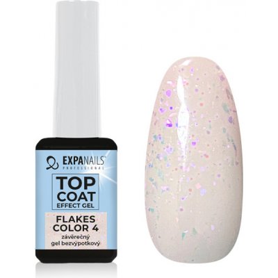 Expa nails top coat effect gel flakes color 4 bezvýpotkový lesk 5 ml