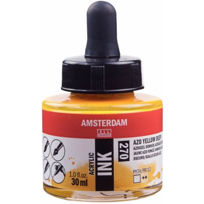 Amsterdam Acrylic Ink 270 Azo Yellow Deep 30 ml