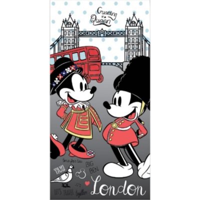 Setino · Plážová osuška Minnie & Mickey Mouse v Londýně - licence Disney 70 x 140 cm