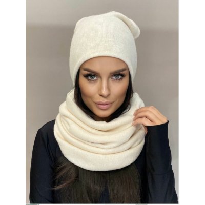 Fashionweek Moderni zimní set čepice a šála pletený tunel FAN01/K40 krémová – Hledejceny.cz