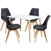 Jídelní stůl IDEA nábytek Jídelní stůl 120 x 80 QUATRO bílý + 4 židle QUATRO černé