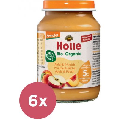 Holle Bio Broskev a jablko 6 x 190 g – Zboží Mobilmania