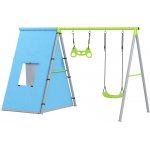 AIYAPLAY houpačka 3 v 1, hrací stan, houpačka, gymnastické kruhy, kov, plast, zelená barva – Zboží Dáma