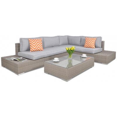 F-Garden Velká rohová sedací souprava Verona Light-Grey – Zboží Mobilmania