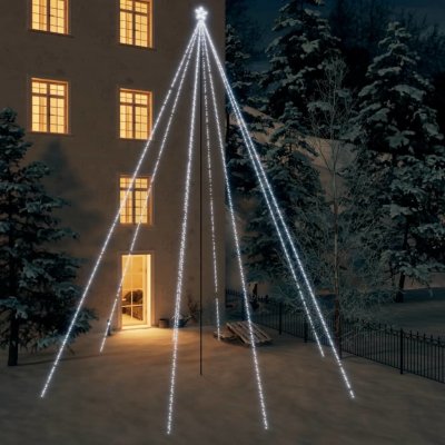 zahrada-XL Vánoční světelný strom dovnitř i ven 1300 LED studený bílý 8 m – Zbozi.Blesk.cz