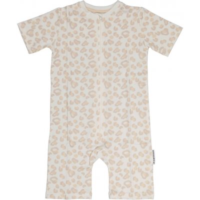 Dětský letní overal bambusový pyžamo Soft beige leo Geggamoja – Zboží Mobilmania