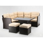 Pro-Tech shop Sada ratanového nábytku hnědá + krémové polštáře 62030 ABI8205 – Hledejceny.cz
