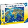 Puzzle Ravensburger Velká mapa světa 200 dílků
