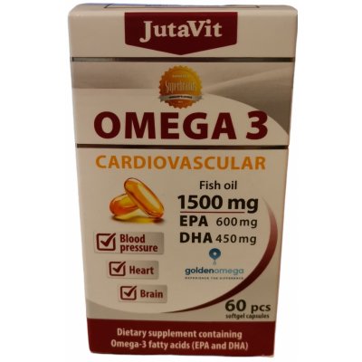 JutaVit Omega 3 Kardiovaskulář 1500 mg tobolek EPA 600 mg, DHA 450 mg 60 ks