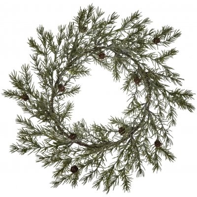House Doctor Věnec z umělého jehličí Frost Green Ø 45 cm, zelená barva, plast – Hledejceny.cz