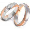 Prsteny iZlato Forever Snubní dvoubarevné prstýnky s kamínky STOB302R