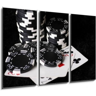 Obraz 3D třídílný - 105 x 70 cm - very bad start in poker velmi špatný start v pokeru – Zbozi.Blesk.cz