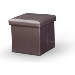 Kondela Skládací taburet, ekokůže tmavě hnědá, TELA NEW – Zboží Dáma