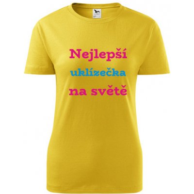 Žluté dámské tričko nejlepší uklízečka na světě dárek pro uklízečku – Hledejceny.cz