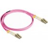 síťový kabel CTnet Optický patch, LC-LC 50/125 OM4, CTNET-LC-LC-50/125-OM4, 10m, růžový