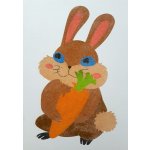 Radost v písku Šablona na pískování králíček s mrkví A6 105 x 148 mm – Zboží Mobilmania