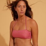 Olaian dámské plavky horní díl Laura bandážový s vyjímatelnými vycpávkami růžový – Zboží Mobilmania