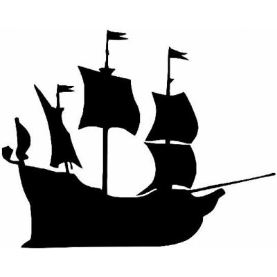 Plastová šablona Pirátská loď 14,5 × 14,5 cm – Zboží Mobilmania