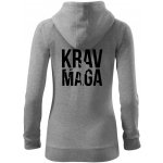 Nápis Krav Maga dámská mikina trendy zipper s kapucí Tmavě šedý melír – Hledejceny.cz