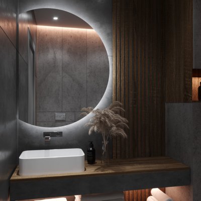 Daramio Kulaté zrcadlo s LED osvětlením E6 60x80 cm – Zboží Dáma