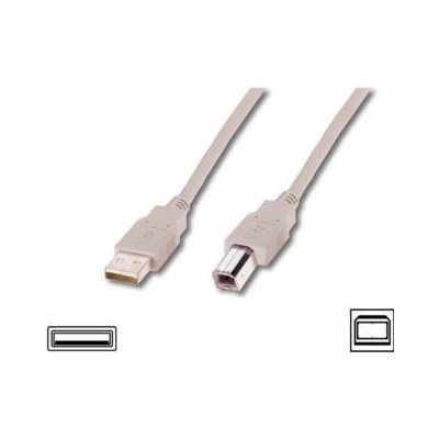 Assmann AK-300102-018-E USB 2.0, 1x samec A - 1x samec B, 1,8m, béžový – Zboží Mobilmania