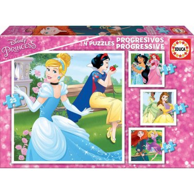 Educa 15289 cardboard multi Disney Princess 25 20 16 12 dílků