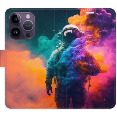 Pouzdro iSaprio Flip s kapsičkami na karty - Astronaut in Colours 02 Apple iPhone 14 Pro