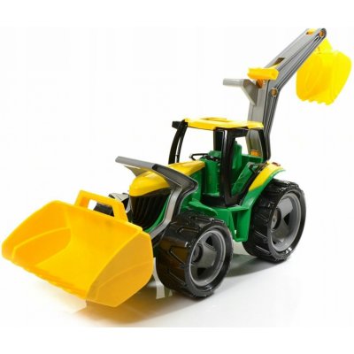 Lena 2080 Traktor se lžící a bagrem zeleno žlutý 107 cm – Zboží Dáma