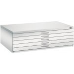 C+P Výkresová skříň na mapy, plány a výkresy 7200, 1350 x 960 x 420 mm, světle šedá – Zboží Mobilmania