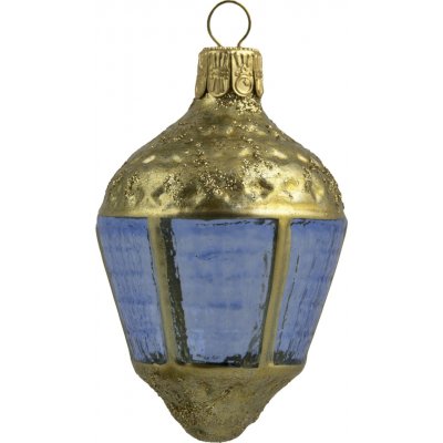 Bella Rose Skleněná vánoční ozdoba Lucerna Světle modrá Lesk, modrá barva, sklo – Sleviste.cz