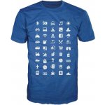 Cestovatelské triko piktogramy modré – Zboží Dáma